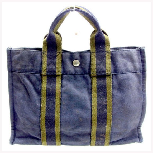Authentic Hermes Tote bag Fourre Tout Navy Green Woman - Picture 1 of 6